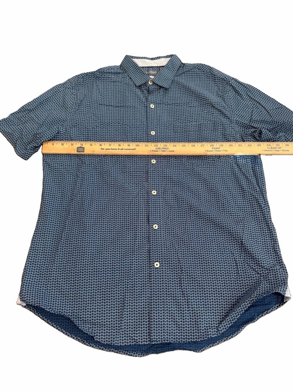 Van Heusen Navy Micro-Pattern Short-Sleeve Button-Down Shirt - Picture 4 of 5